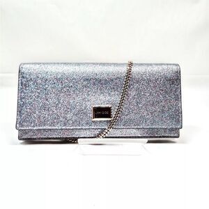 Auth Jimmy Choo Lilia Shadded Glitter Multicolor Fabric Clutch Preloved Purse